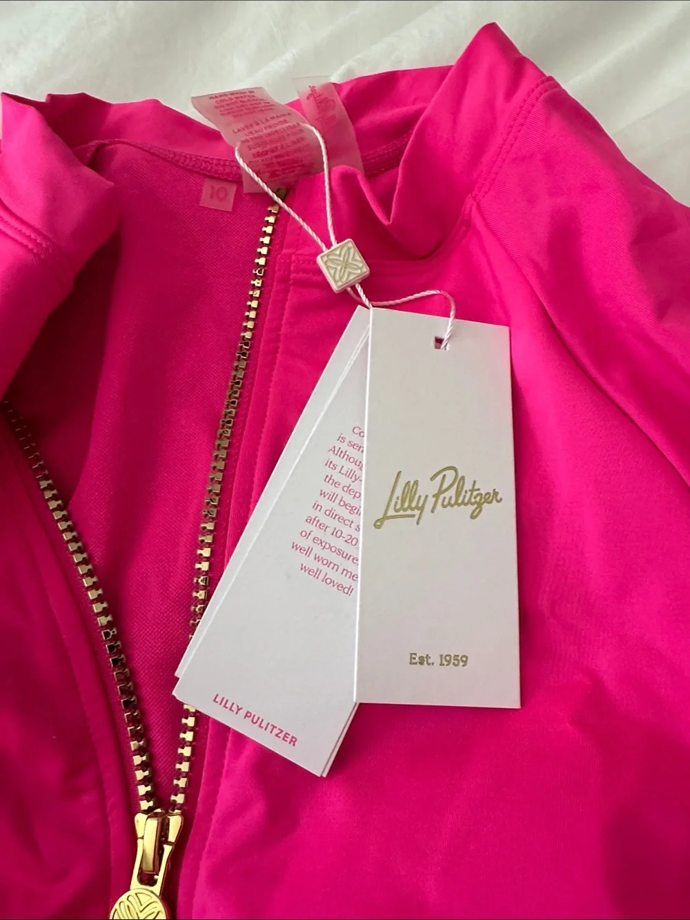 NWT, Lilly Pulitzer Randee Rashguard One-Piece Swimsuit, Passion Fruit Pink